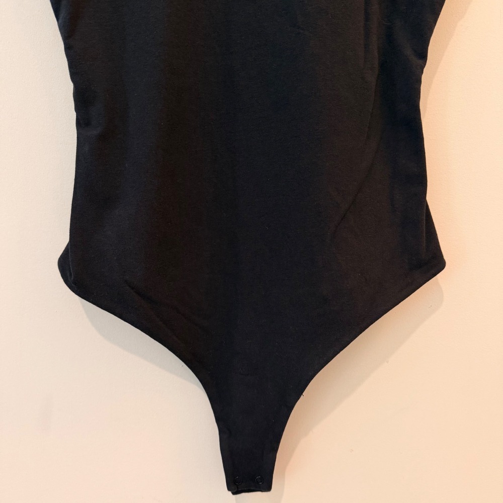 Quince Stretch Cotton Jersey High Neck Sleeveless Bodysuit Organic Black XS NWOT - Picture 5 of 9
